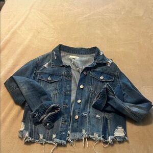 Risen Blue Distressed Jean Jacket
